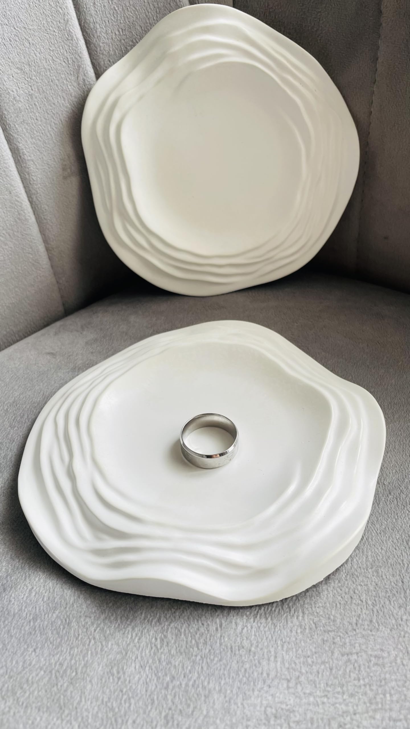 Treetrunk Wave Ripple Tray| Cement Tray | Aesthetic Tray | Minimalist Decor | Trinket Tray | Modern Home Decor | New Home Gift |
